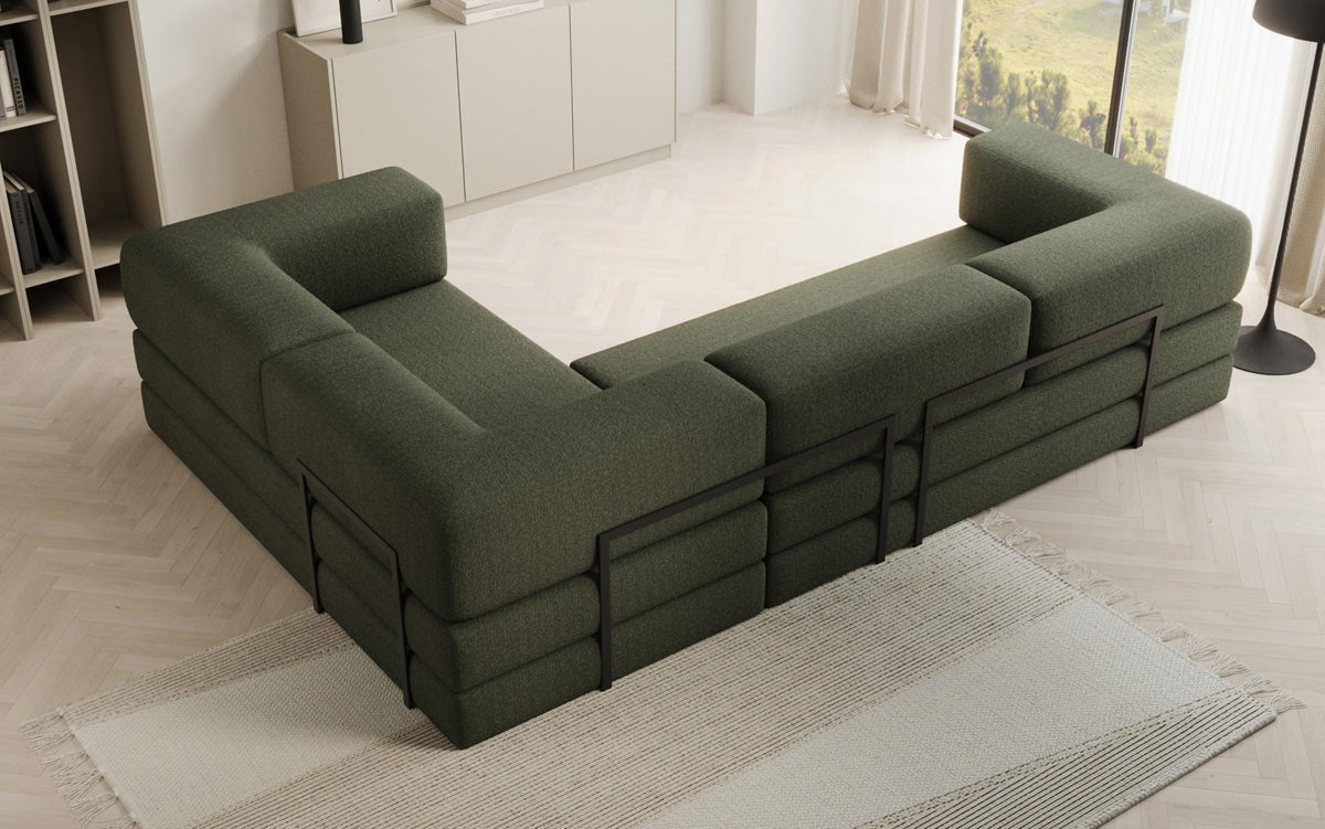 Luxuriöses Designer Ecksofa Lazy L Bouclé – Vielseitig, Gemütlich mit Schlaffunktion & Stauraum