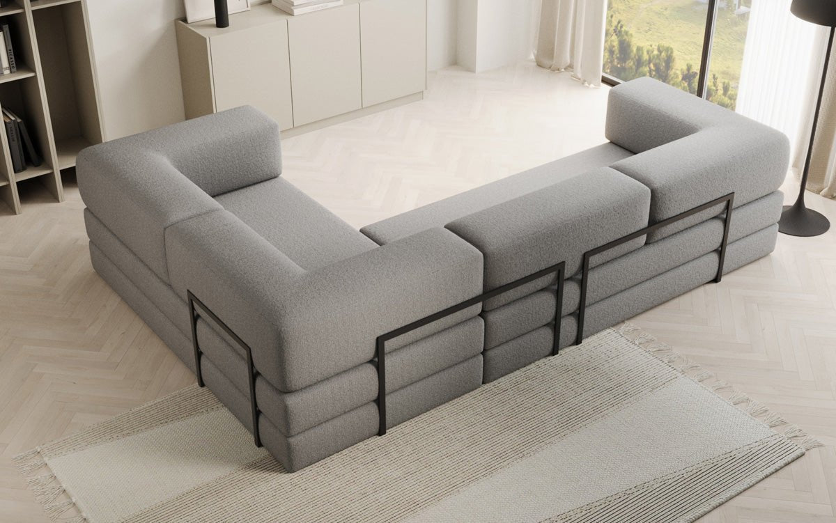 Luxuriöses Designer Ecksofa Lazy L Bouclé – Vielseitig, Gemütlich mit Schlaffunktion & Stauraum