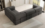 Lade das Bild in den Galerie-Viewer, Luxuriöses Bouclé L-Sofa Lazy L: Schlaffunktion, Stauraum, Komfort, Modernes Design
