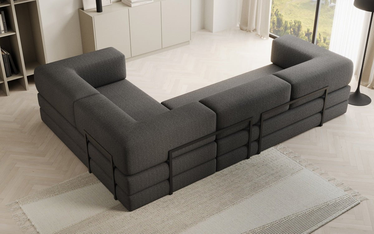 Luxuriöses Designer Ecksofa Lazy L Bouclé – Vielseitig, Gemütlich mit Schlaffunktion & Stauraum