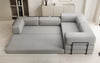 Luxuriöses Bouclé L-Sofa Lazy L: Schlaffunktion, Stauraum, Komfort, Modernes Design