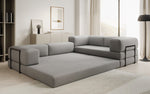 Lade das Bild in den Galerie-Viewer, Luxuriöses Bouclé L-Sofa Lazy L: Schlaffunktion, Stauraum, Komfort, Modernes Design
