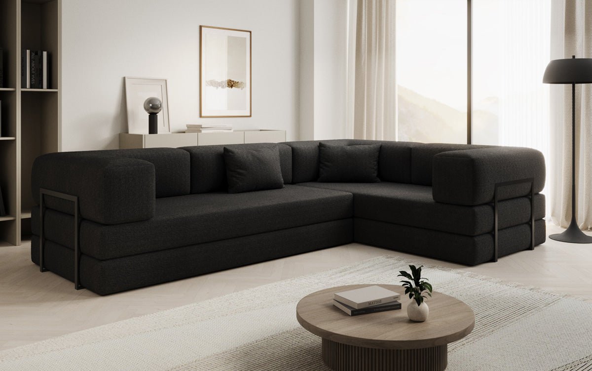 Luxuriöses Designer Ecksofa Lazy L Bouclé – Vielseitig, Gemütlich mit Schlaffunktion & Stauraum