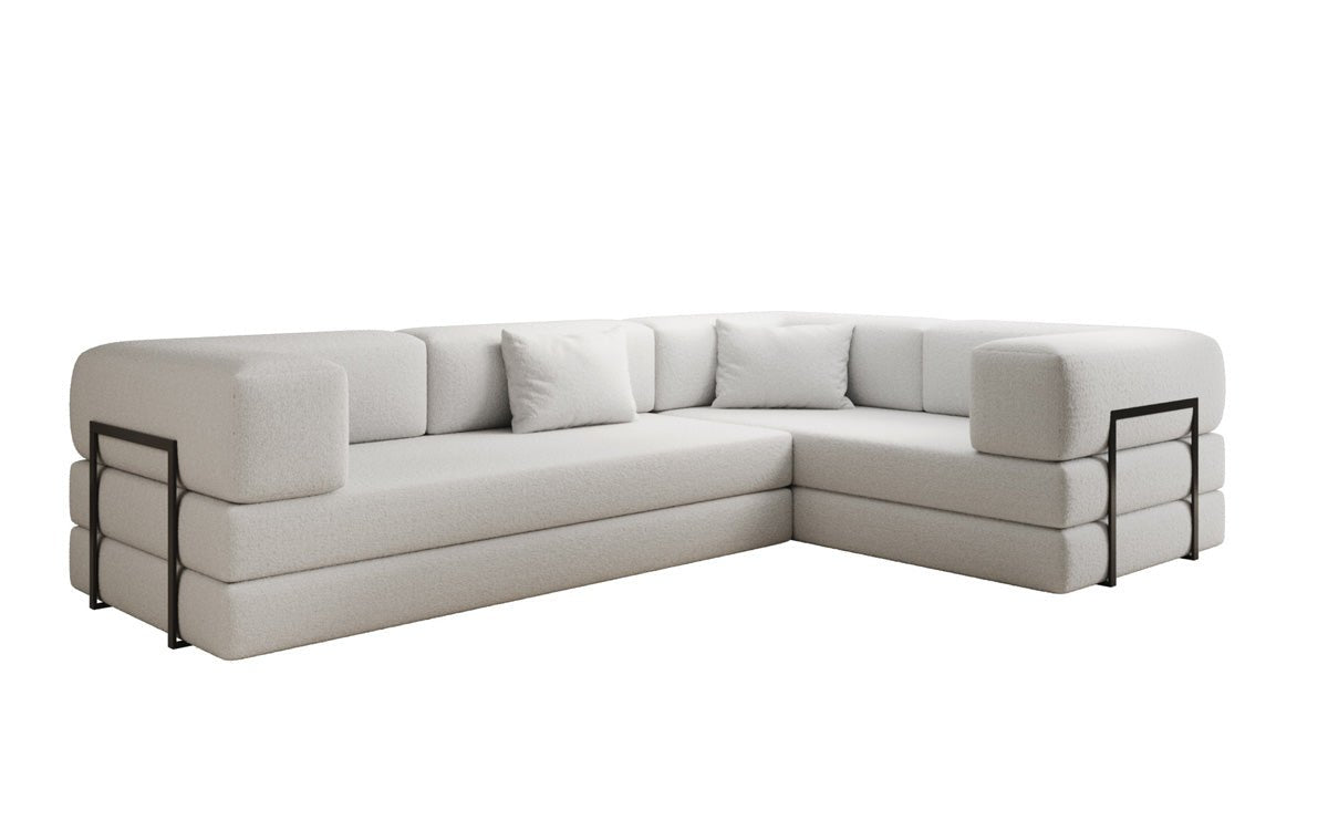 Luxuriöses Designer Ecksofa Lazy L Bouclé – Vielseitig, Gemütlich mit Schlaffunktion & Stauraum