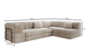 Luxuriöses Designer L-Sofa Lazy aus Cordstoff mit Schlaffunktion und Stauraum