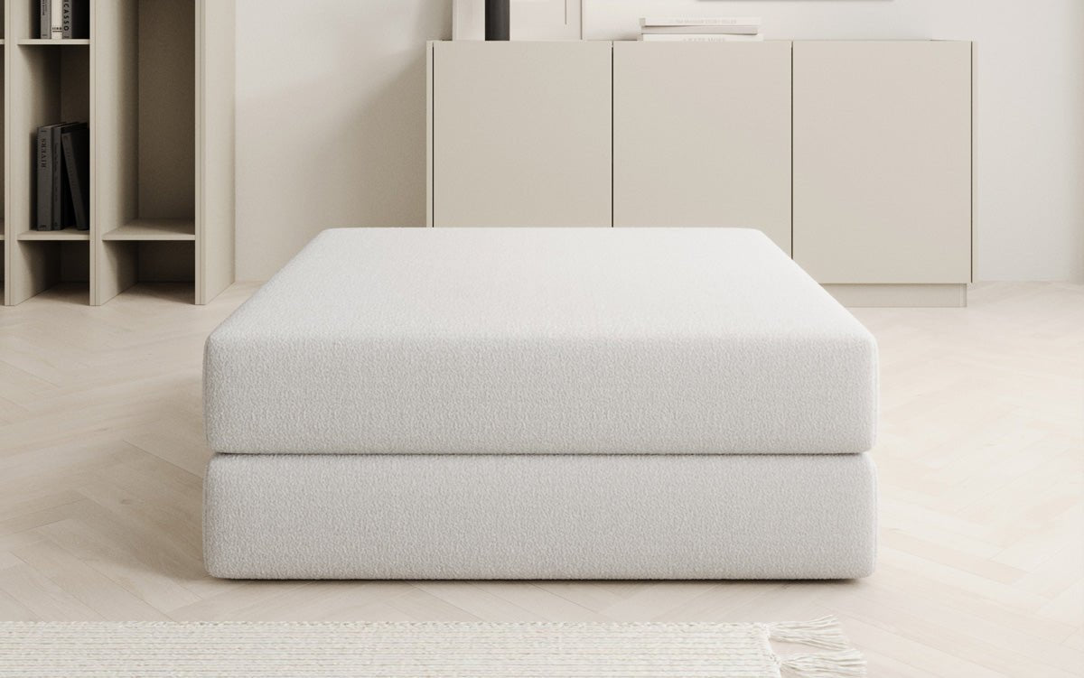 Gemütlicher Lazy Bouclé Beistellhocker mit Stauraum und Schlaffunktion – Mehrfarbig