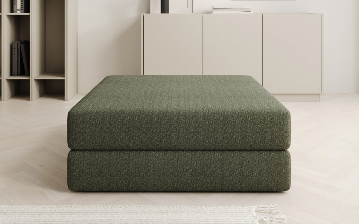 Gemütlicher Lazy Bouclé Beistellhocker mit Stauraum und Schlaffunktion – Mehrfarbig