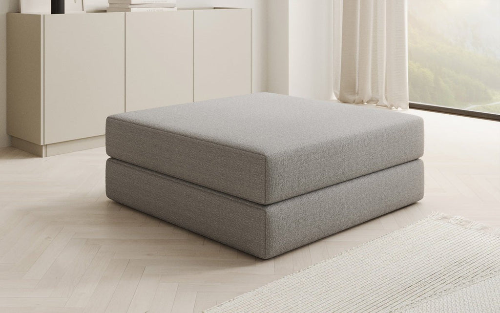 Lazy Bouclé Beistellhocker Luxus Design Gemütlicher Pouf Sitzgelegenheit Wohnzimmer Schlafzimmer Modern