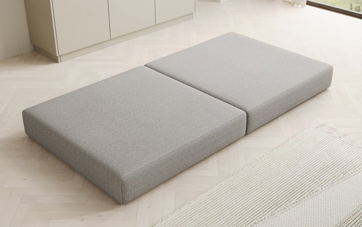 Gemütlicher Lazy Bouclé Beistellhocker mit Stauraum und Schlaffunktion – Mehrfarbig