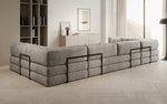 Lade das Bild in den Galerie-Viewer, Luxuriöses U-förmiges Designer-Sofa aus Samt mit Schlaffunktion und Stauraum
