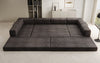 Luxuriöses U-förmiges Designer-Sofa aus Samt mit Schlaffunktion und Stauraum