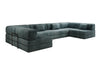Luxuriöses U-Sofa Lazy U aus Cord mit Schlaffunktion und Stauraum