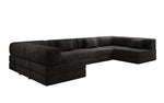 Lade das Bild in den Galerie-Viewer, Luxuriöses U-Sofa Lazy U aus Cord mit Schlaffunktion und Stauraum
