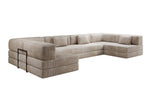 Lade das Bild in den Galerie-Viewer, Gemütliches U-Form Cord Designersofa mit Schlaffunktion und praktischem Stauraum
