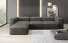 Luxuriöses L-Sofa Snug, Samtbezug, Modulares Ecksofa, Gemütlich & Stilvoll
