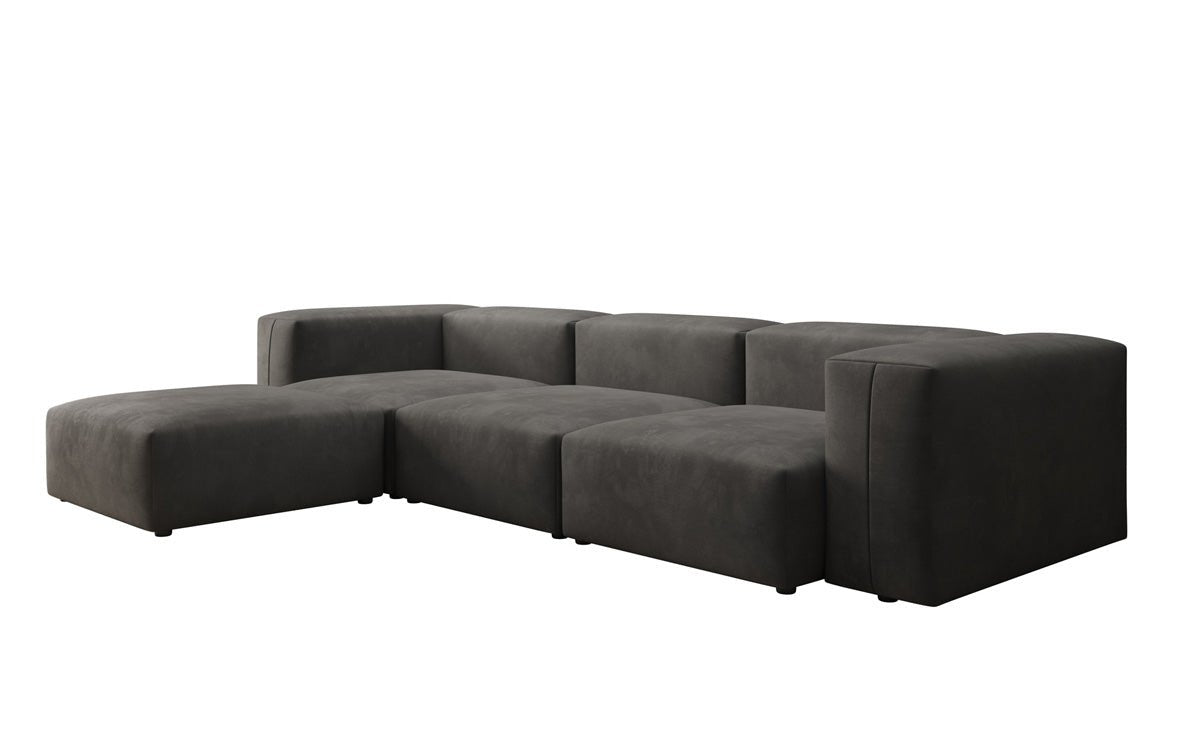 Luxuriöses L-Sofa Snug, Samtbezug, Modulares Ecksofa, Gemütlich & Stilvoll