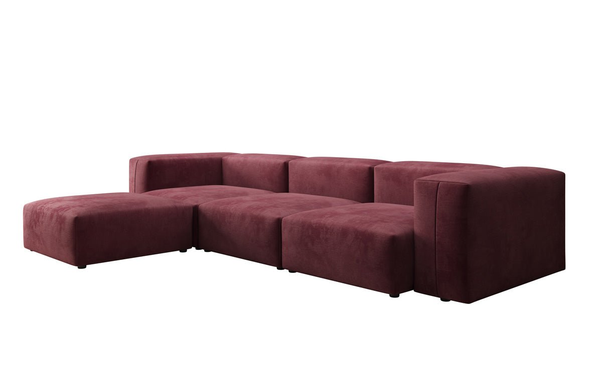 Luxuriöses L-Sofa Snug, Samtbezug, Modulares Ecksofa, Gemütlich & Stilvoll