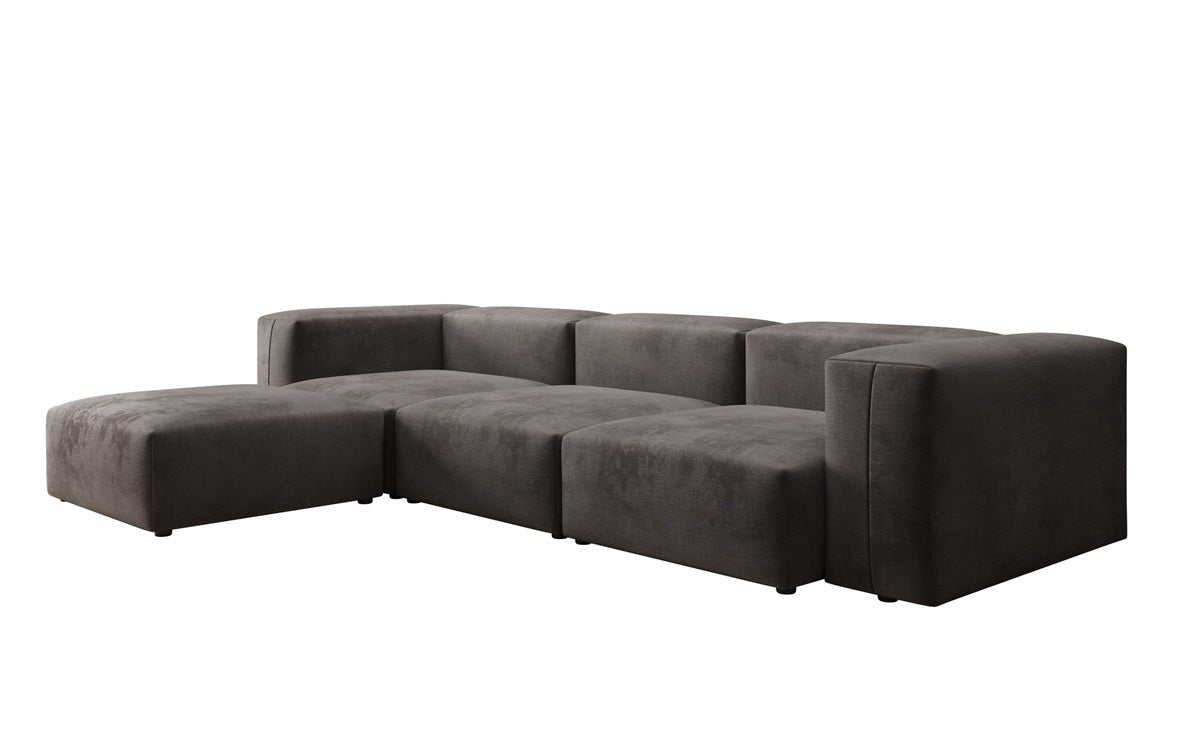 Luxuriöses L-Sofa Snug, Samtbezug, Modulares Ecksofa, Gemütlich & Stilvoll