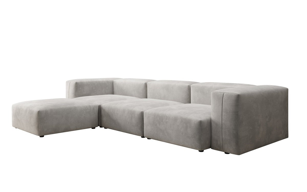 Luxuriöses L-Sofa Snug, Samtbezug, Modulares Ecksofa, Gemütlich & Stilvoll