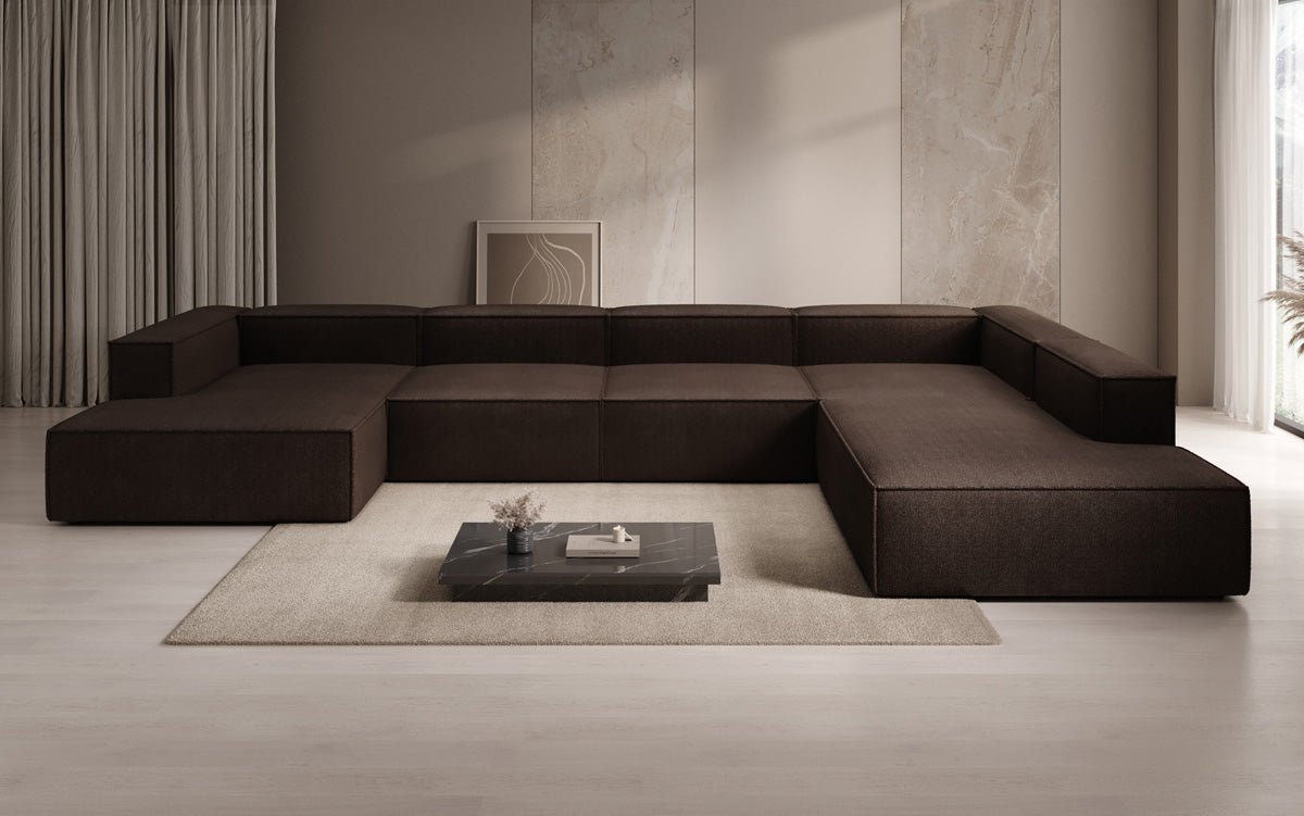 Luxuriöses XXL Bouclé Ecksofa Lesley U-Form – Komfort & Stil