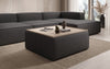 Lesley Multifunktionaler Beistellhocker Couchtisch aus Stoff mit Integriertem Stauraum