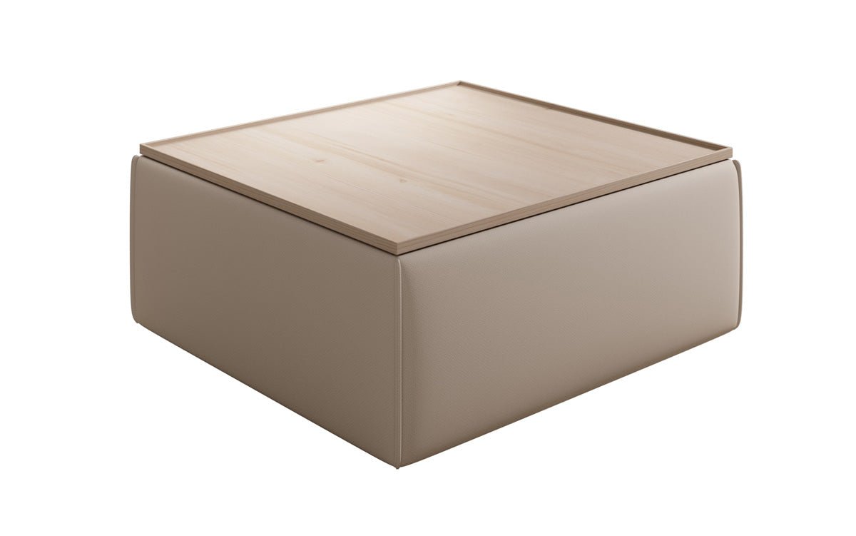 Lesley Multifunktionaler Beistellhocker Couchtisch aus Stoff mit Integriertem Stauraum