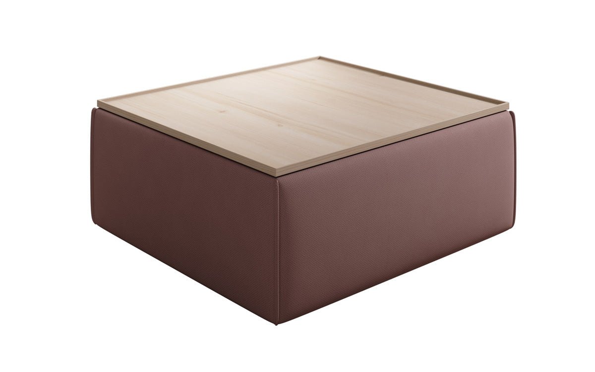 Lesley Multifunktionaler Beistellhocker Couchtisch aus Stoff mit Integriertem Stauraum