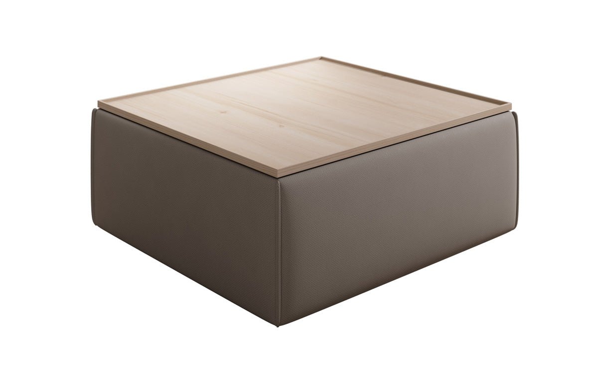 Lesley Multifunktionaler Beistellhocker Couchtisch aus Stoff mit Integriertem Stauraum