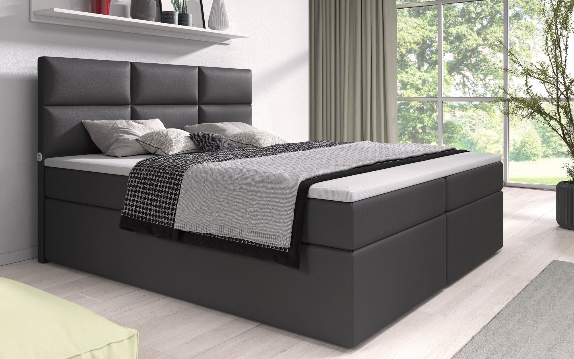 Boxspringbett Carré mit 4 USB-Anschlüssen – Modernes Design, Hoher Komfort