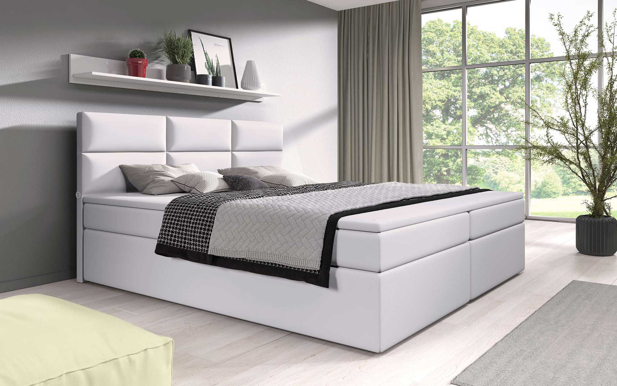 Boxspringbett Carré mit 4 USB-Anschlüssen – Modernes Design, Hoher Komfort