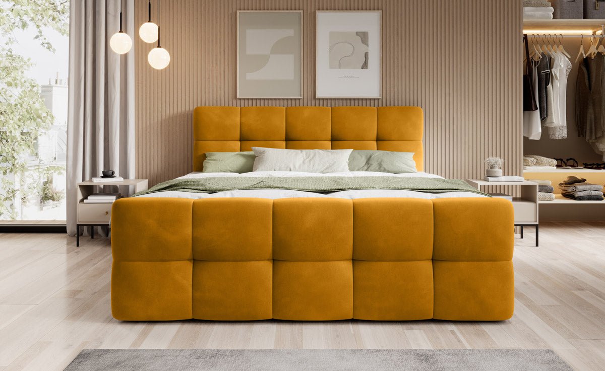Luxuriöses Samt Boxspringbett Cozy mit Integriertem Stauraum – Maximaler Schlafkomfort