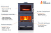 Carrio Inox Holzofen mit Backofen 9 kW – Effiziente Heizung und Kochlösung