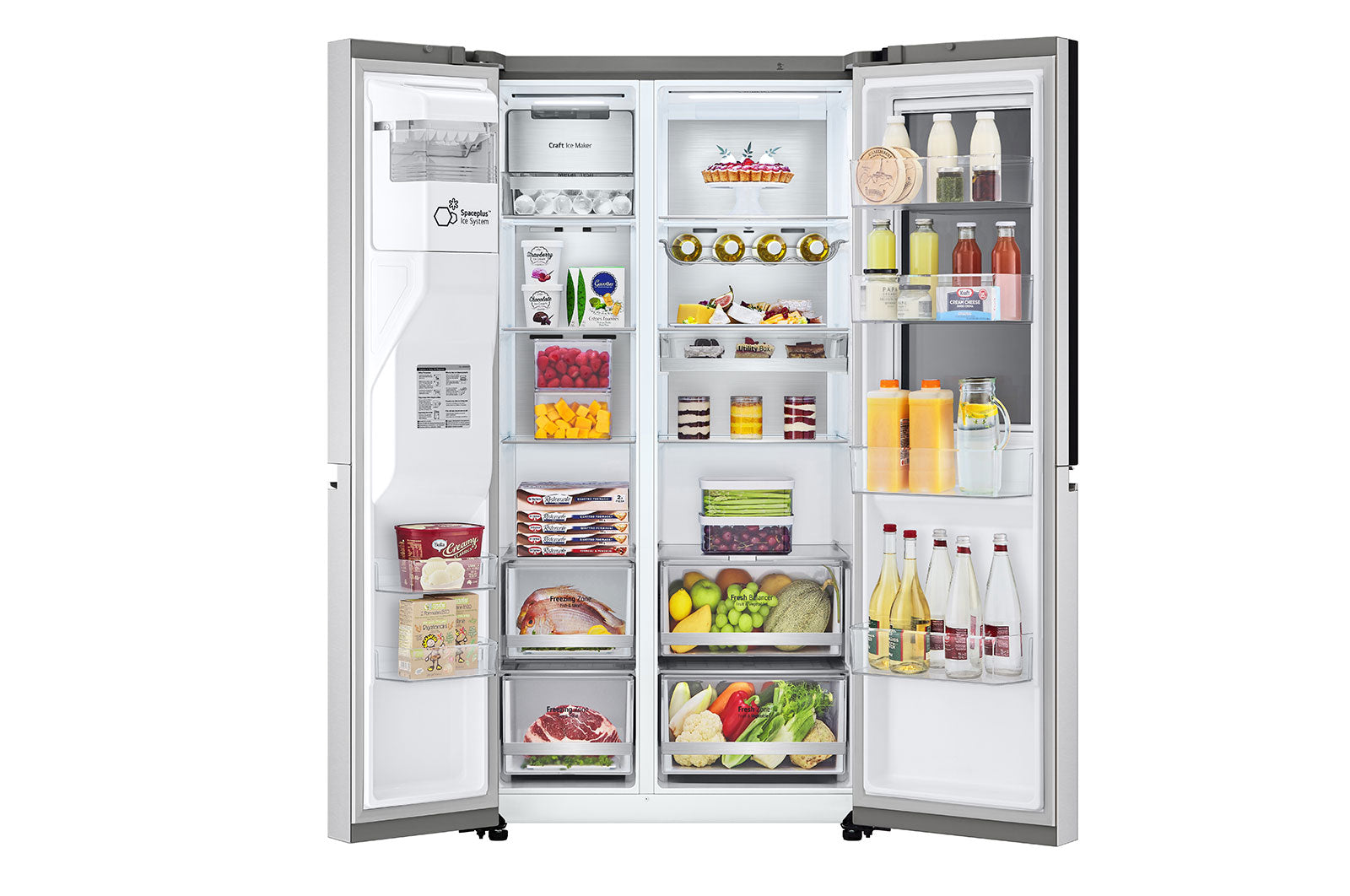 LG GSXV90BSDE InstaView Side-by-Side Kühlschrank mit Craft Ice & Wasserspender