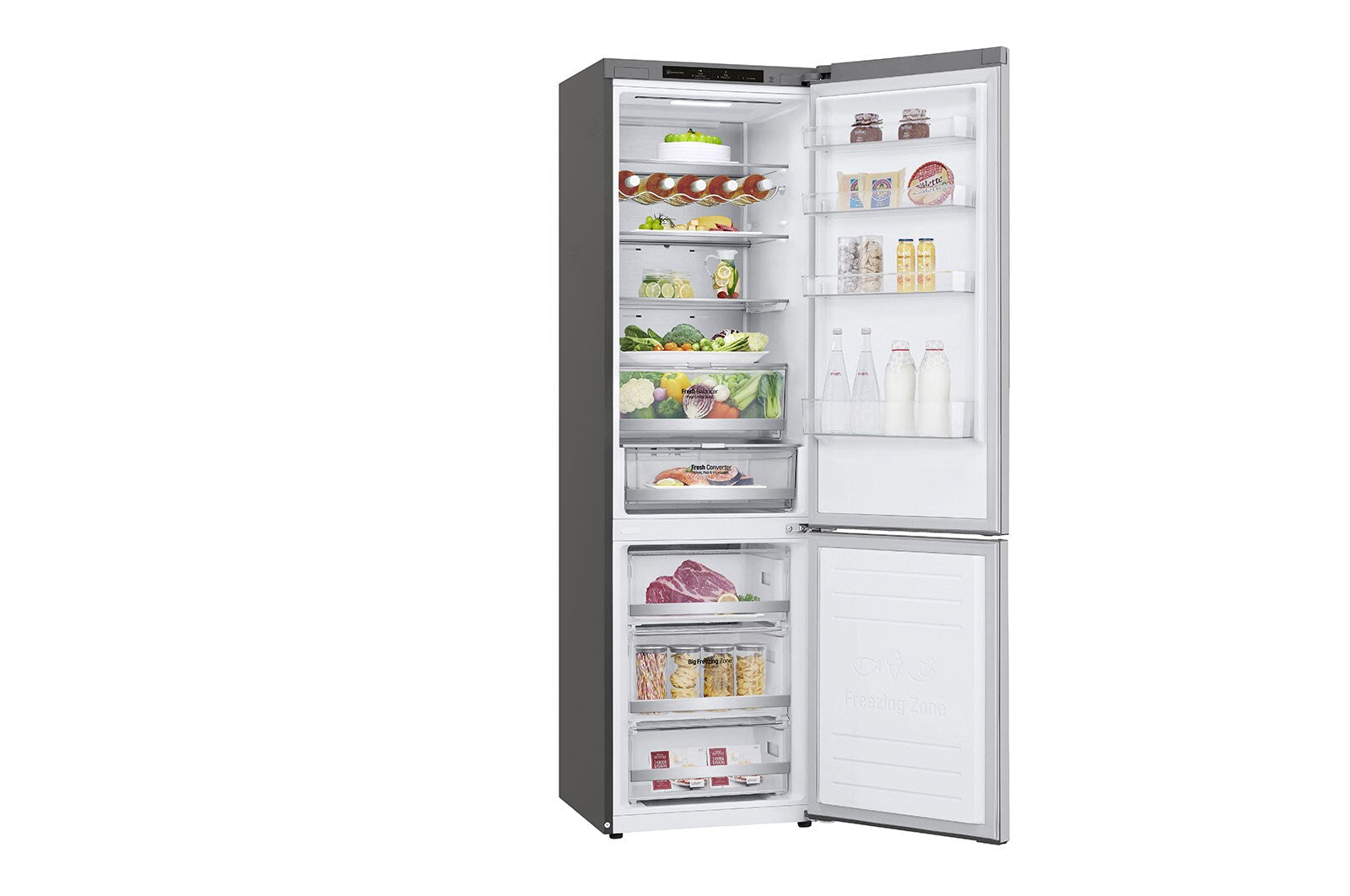 LG GBB72NSVBN Kühl-Gefrierkombination: 384L, Inverter Linear Compressor, Noble Steel