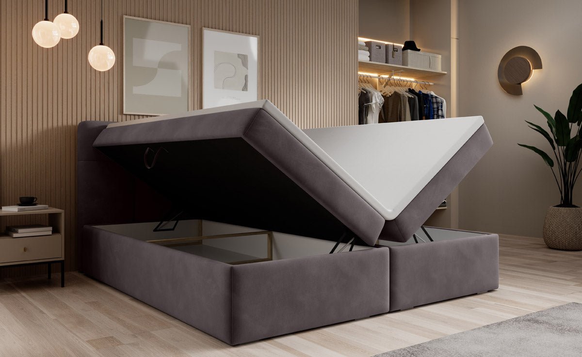 Elegantes Boxspringbett Cozy II Samt mit Praktischem Stauraum für Ihr Schlafzimmer