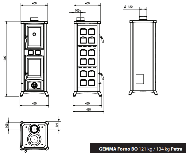 La Nordica Gemma Forno 5.0 Holzofen: 7,3 kW, Naturstein, Integrierter Backofen für Gemütlichkeit