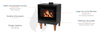 Leistungsstarkes Iseo Holzofen-Paket mit Oberauslass: 11 kW, effizient, modernes Design