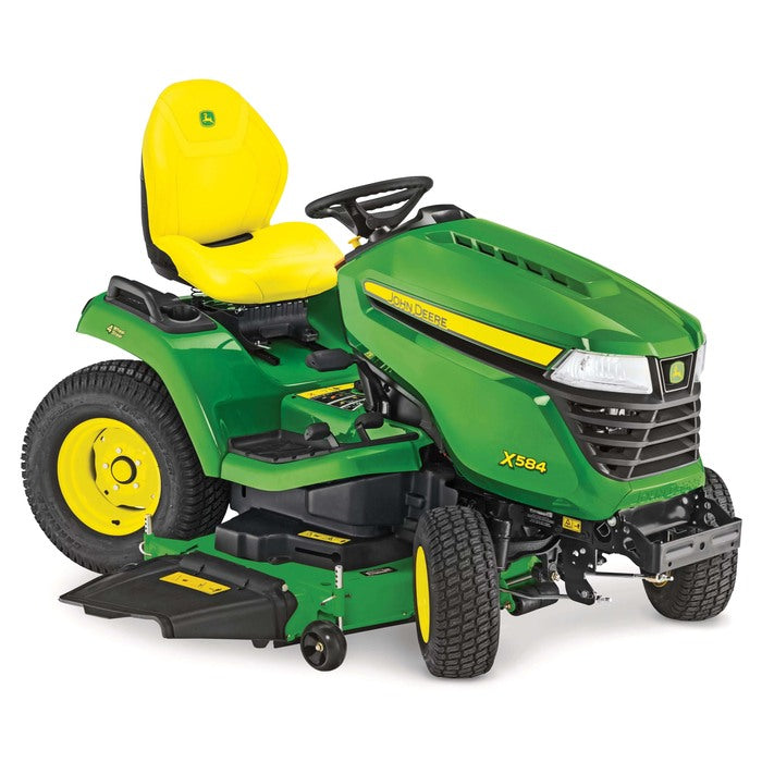 JOHN DEERE X584 Rasentraktor: Leistungsstarker Aufsitzmäher mit Allradlenkung & 122-137cm Schnittbreite
