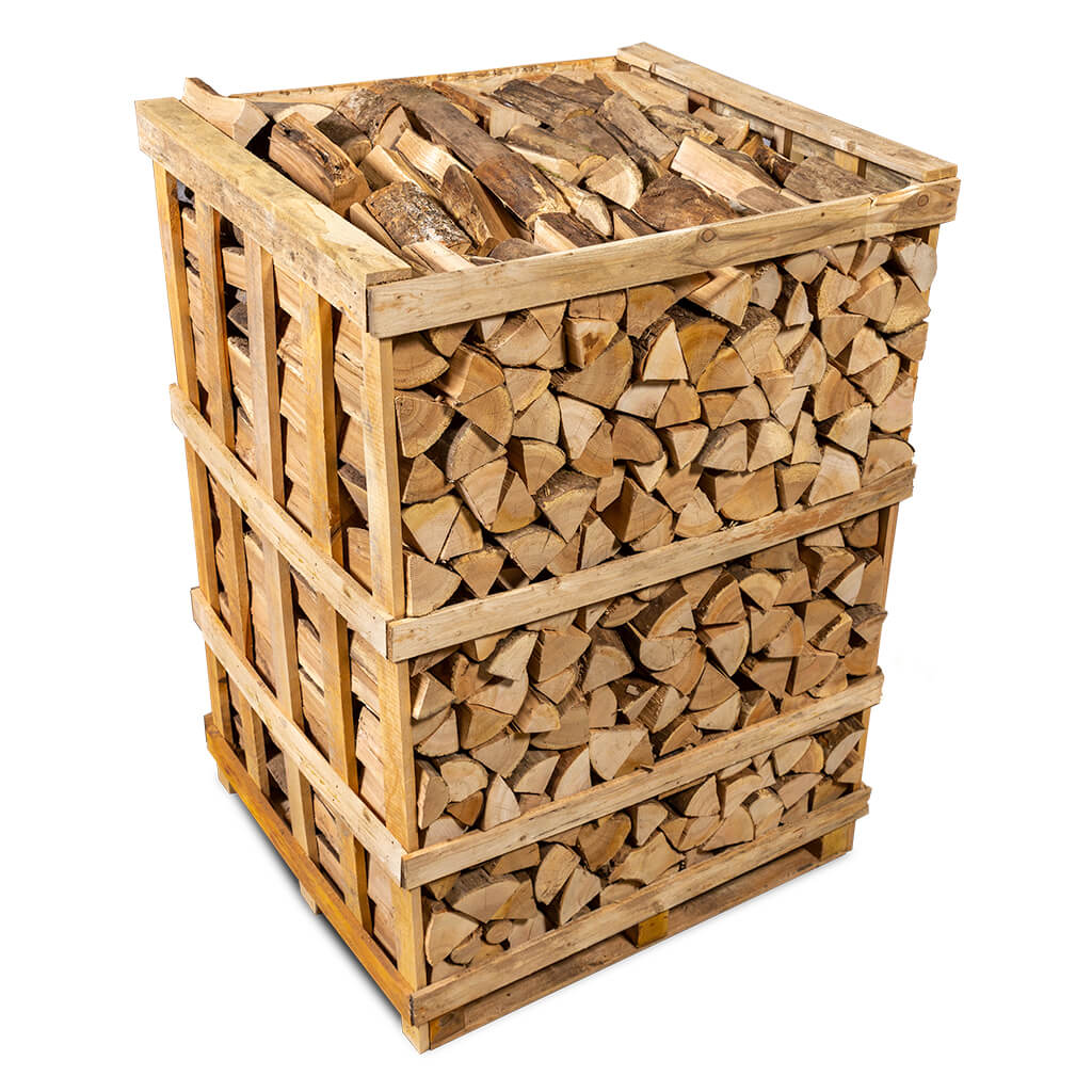 Premium Hartholz Brennholz Palette – 25 cm Scheite – Gemischte Hölzer – 2m³