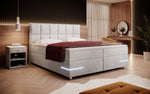 Lade das Bild in den Galerie-Viewer, Luxuriöses Samt Boxspringbett Lea mit LED &amp; Chromfüßen – Optimaler Schlafkomfort
