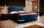 Lade das Bild in den Galerie-Viewer, Luxuriöses Samt Boxspringbett Lea mit LED &amp; Chromfüßen – Optimaler Schlafkomfort
