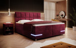 Lade das Bild in den Galerie-Viewer, Luxuriöses Samt Boxspringbett Lea mit LED &amp; Chromfüßen – Optimaler Schlafkomfort
