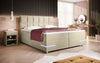 Luxuriöses Samt Boxspringbett Lea mit LED & Chromfüßen – Optimaler Schlafkomfort