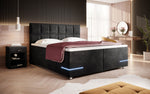 Lade das Bild in den Galerie-Viewer, Luxuriöses Samt Boxspringbett Lea mit LED &amp; Chromfüßen – Optimaler Schlafkomfort
