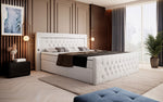 Lade das Bild in den Galerie-Viewer, Elegance Boxspringbett Samt LED USB – Luxus Schlafzimmer mit Stauraum
