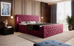 Lade das Bild in den Galerie-Viewer, Elegance Boxspringbett Samt LED USB – Luxus Schlafzimmer mit Stauraum
