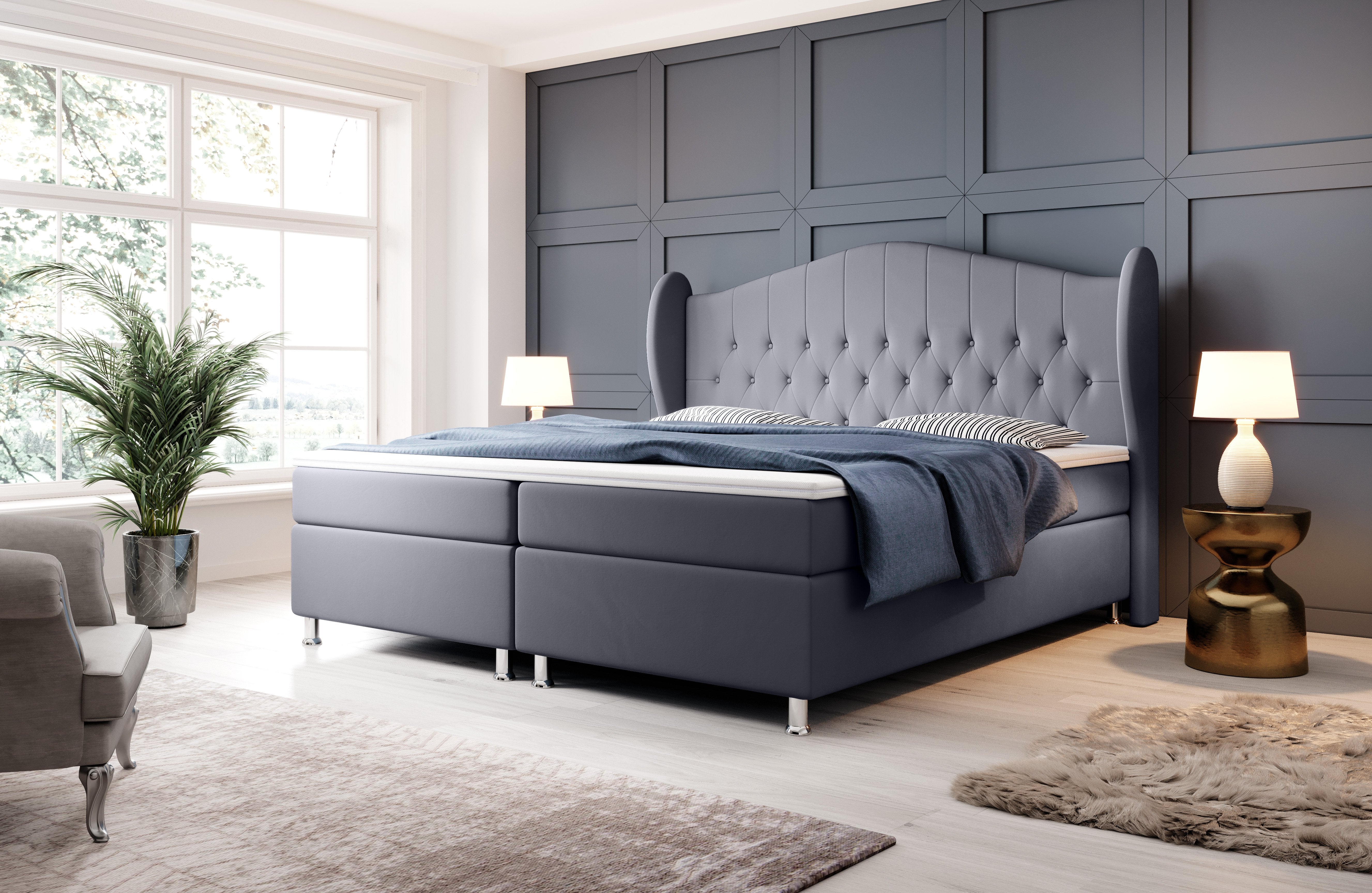 Luxuriöses Boxspringbett Angel mit Stauraum – Modernes Design, Hoher Komfort für erholsamen Schlaf