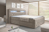 Luxuriöses Sera Boxspringbett mit LED-Beleuchtung, Samtbezug, 4 Schubladen