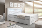 Lade das Bild in den Galerie-Viewer, Luxuriöses Sera Boxspringbett mit LED-Beleuchtung, Samtbezug, 4 Schubladen
