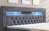 Luxuriöses Sera Boxspringbett mit LED-Beleuchtung, Samtbezug, 4 Schubladen